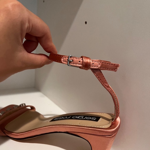 Sergio Rossi SR1 Pink Satin Sandals with Crystal Stones NWT - Picture 12 of 12